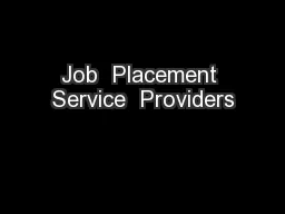 Job  Placement Service  Providers