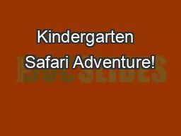Kindergarten  Safari Adventure!