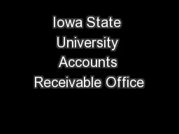 Iowa State University Accounts Receivable Office