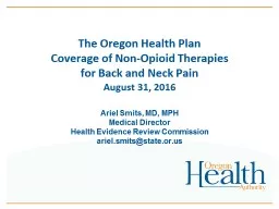 The Oregon Health Plan Coverage of Non-Opioid Therapies