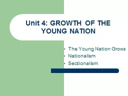 Unit 4: GROWTH OF THE YOUNG NATION
