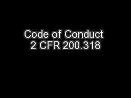 Code of Conduct 2 CFR 200.318