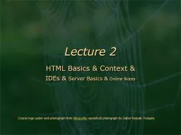 Lecture 2 HTML Basics & Context &
