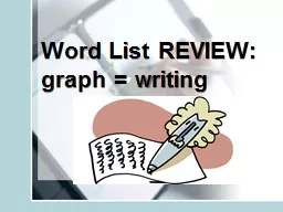 Word  List REVIEW:  graph
