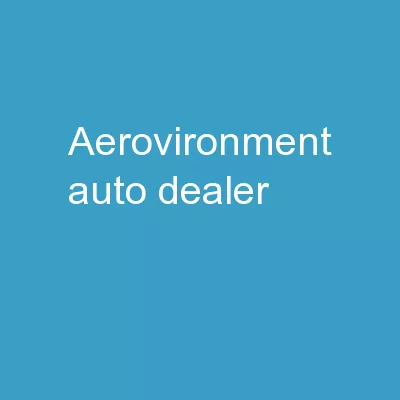 AeroVironment Auto Dealer