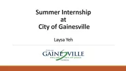 Summer Internship  at  City of Gainesville