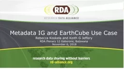 Metadata IG and  EarthCube