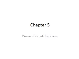 Chapter 5 Persecution of Christians