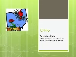 Ohio Formation, State Government, Constitution, and Miscellaneous Facts