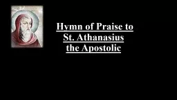Hymn of Praise to  St. Athanasius