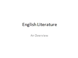 English Literature An Overview