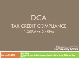 DCA TAX CREDIT COMPLIANCE