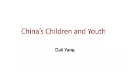 China’s Children and Youth