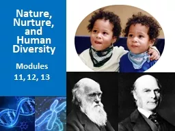 Modules 11, 12, 13 Nature, Nurture, and Human Diversity