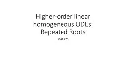 Higher-order linear homogeneous ODEs: