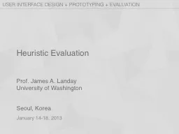 Heuristic Evaluation Jan. 14-18, 2013