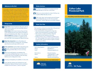 Cultus Lake Provincial Park Park Map and Information G