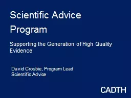 Scientific  Advice Program