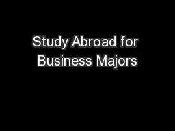 Study Abroad for Business Majors