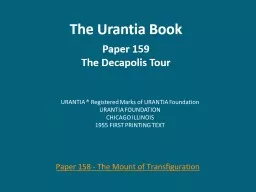 The Urantia Book Paper 159