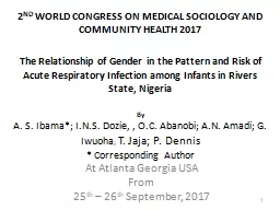 2 ND  WORLD CONGRESS ON MEDICAL SOCIOLOGY AND COMMUNITY HEALTH 2017