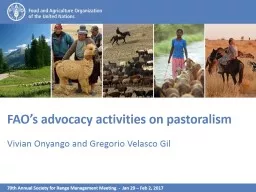 FAO’s  advocacy activities on pastoralism