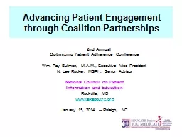 Advancing Patient Engagement through Coalition Partnerships