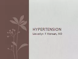 Llewellyn F Mensah, MD Hypertension