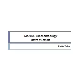 Marine Biotechnology Introduction