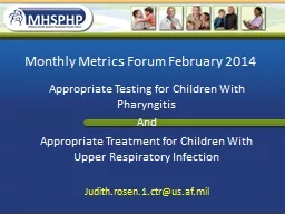 Monthly Metrics Forum February 2014