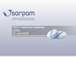 SADC Medicines Database (SMD)