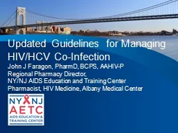 Updated Guidelines for Managing HIV/HCV Co-Infection