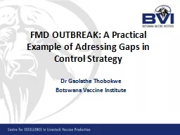 FMD OUTBREAK: A Practical Example of