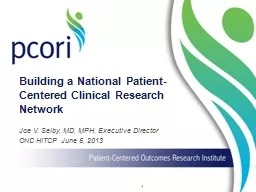 Building a National Patient-Centered Clinical Research Network