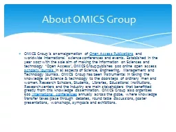 OMICS Group is an amalgamation of