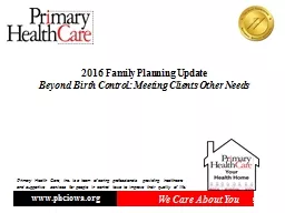 2016 Family Planning Update