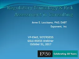 Regulatory Toxicology & Risk Assessment in Consulting