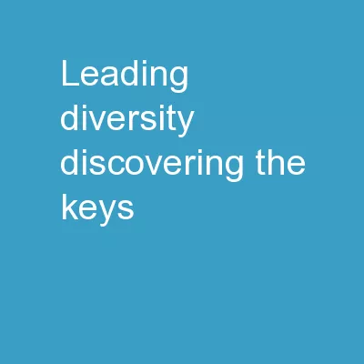 Leading Diversity  Discovering the Keys