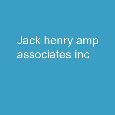 Jack Henry & Associates, INC.