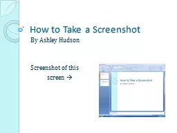 How to Take a Screenshot