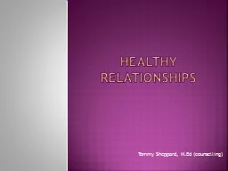 Healthy Relationships Tommy Sheppard,