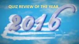 QUIZ REVIEW OF THE YEAR