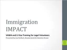 Immigration IMPACT VAWA and U Visa Training for Legal Volunteers