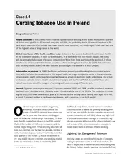 CURBING TOBA CC O SE IN POLAND nly two major causes of
