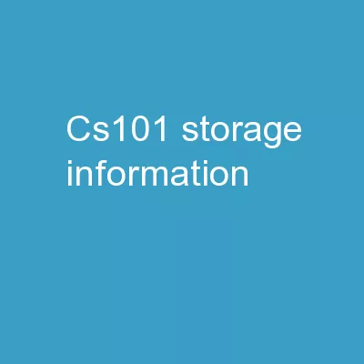 CS101 Storage Information