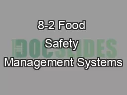 8-2 Food Safety Management Systems