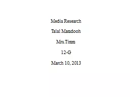 Media Research Talal   Mamdooh