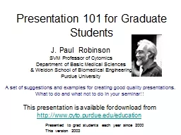 Presentation 101 for Graduate Students