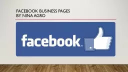 Facebook Business Pages By Nina Agro