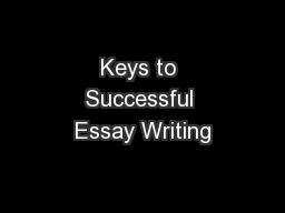 Keys to Successful Essay Writing